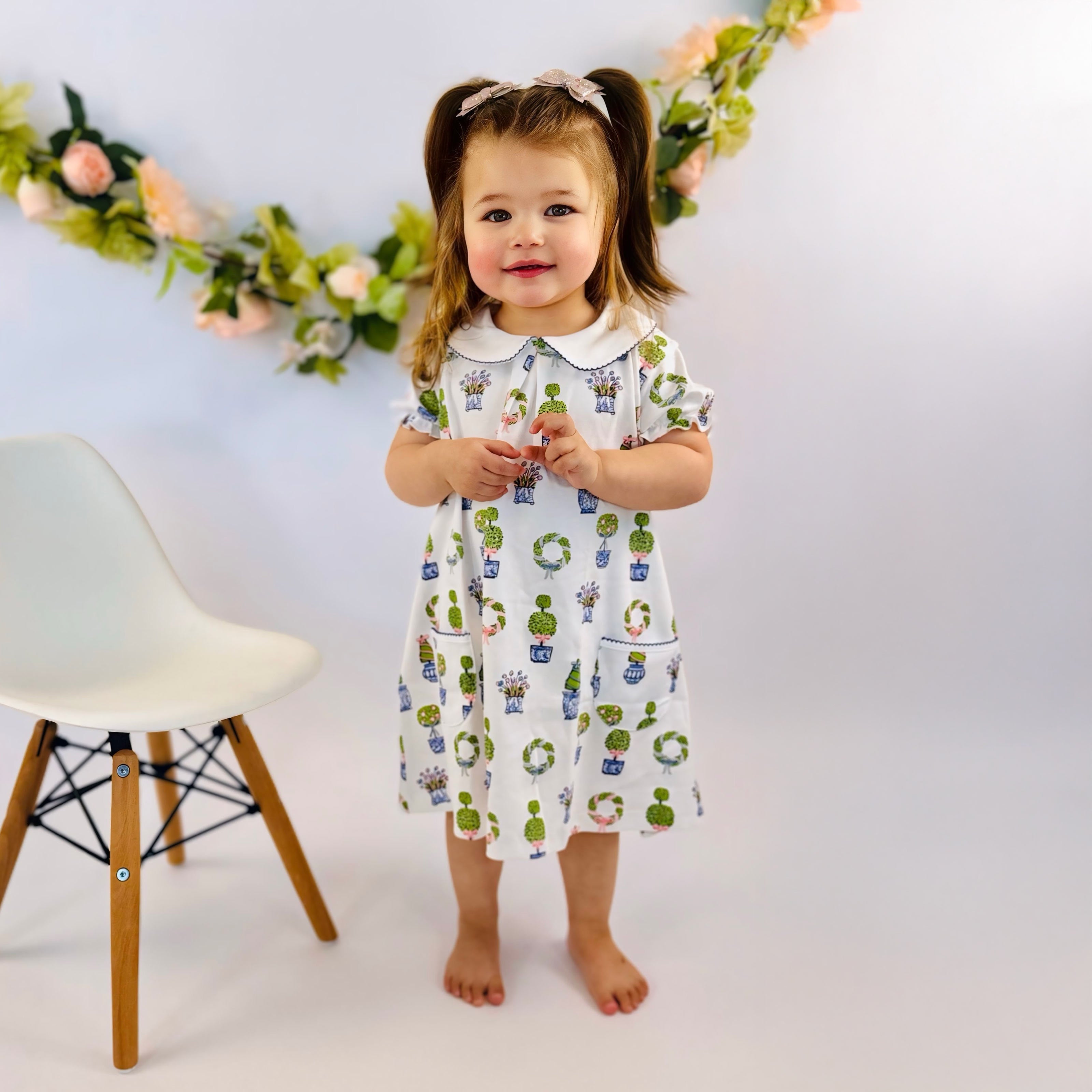 toddler spring dress Spring Topiaries SS Pocket Twirl Dress | Elegant and Playful Children's Clothing