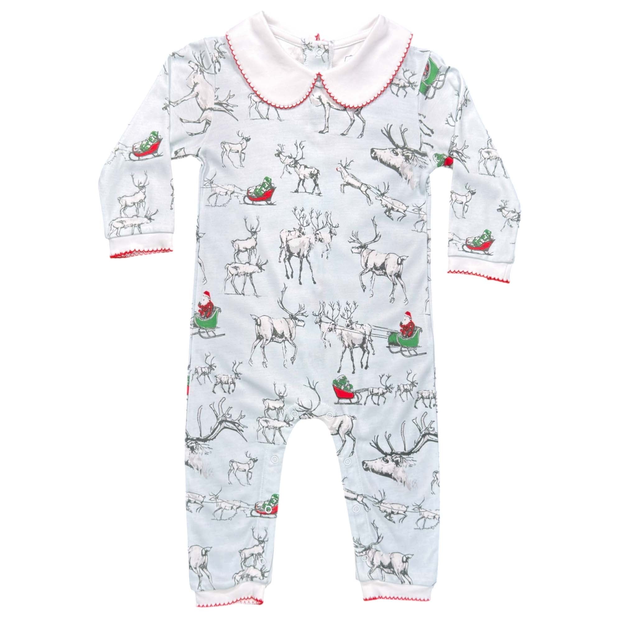 Boys Footless Playsuit with Peter Pan Collar