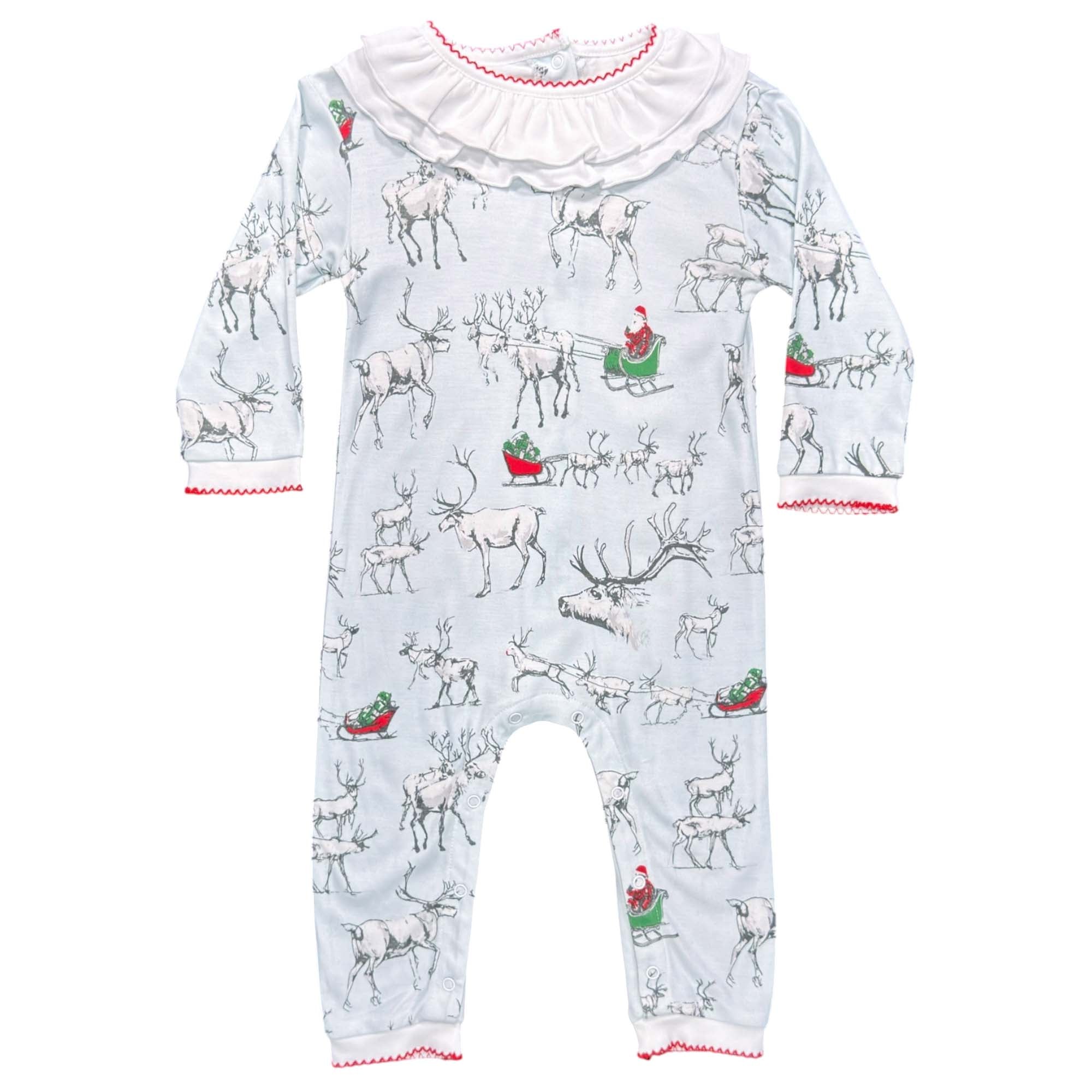 Girls Footless Playsuit with Ruffle Collar