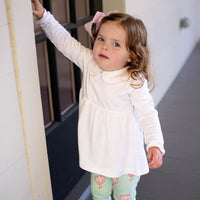Little Girl wearing Heyward House Pink Hot Air Balloon Leggings