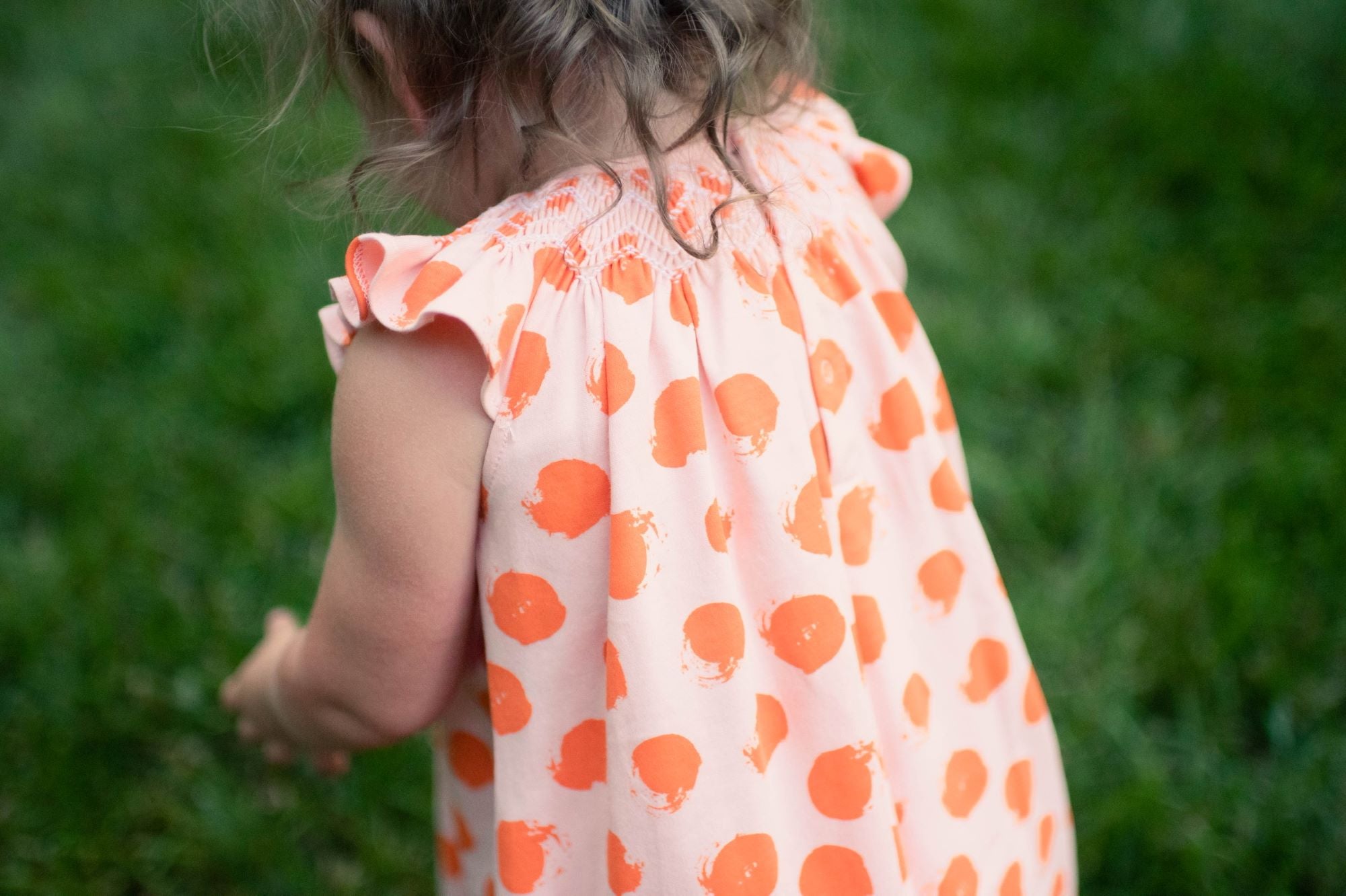 Girl Pink and Orange Polka Dot Heyward House Smocked Dress