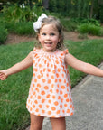 Girl Pink and Orange Polka Dot Heyward House Smocked Dress