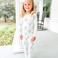 Heyward House 2 Piece Hot Air Balloon Girl's Pajama with Hair Bow