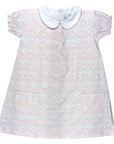 Pink Scallop ss pocket twirl dress featuring charming and playful prints.