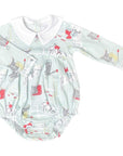 Classic equestrian horse print on soft pima cotton long sleeve bubble