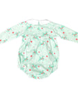 boys soft pima cotton bubble with Christmas reindeer pattern inspired by vintage colors