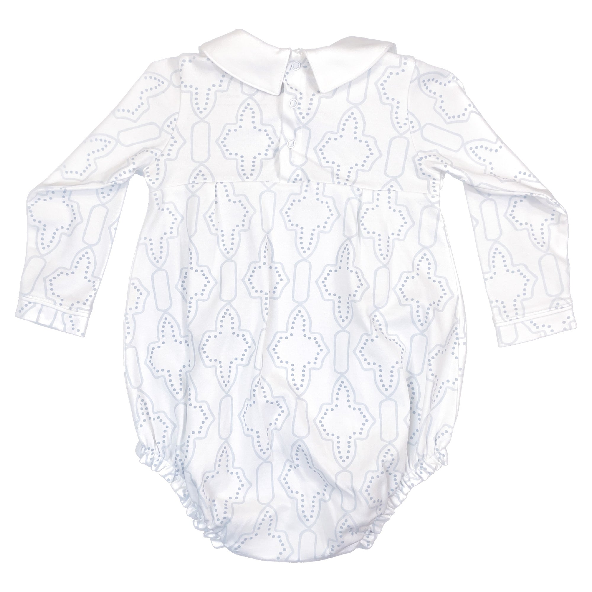 Heyward House Blue Lattice Long Sleeve Bubble Back