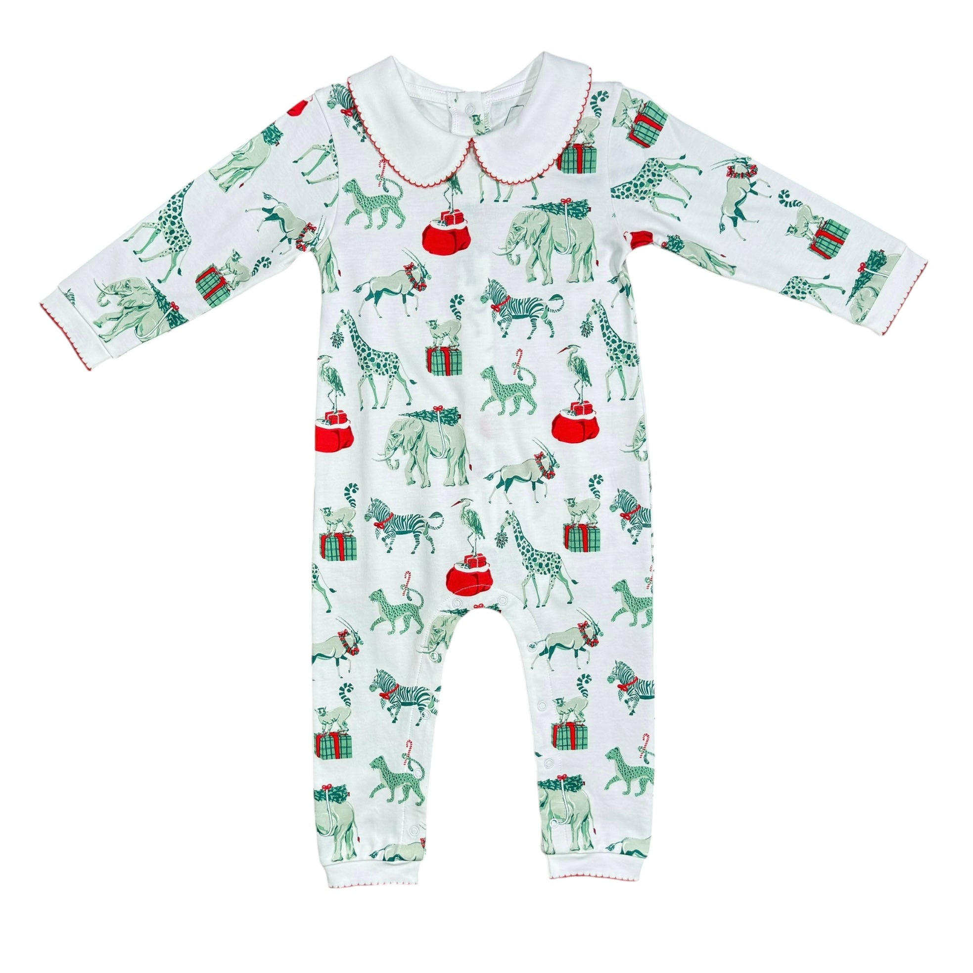 Boys Footless Playsuit with Peter Pan Collar