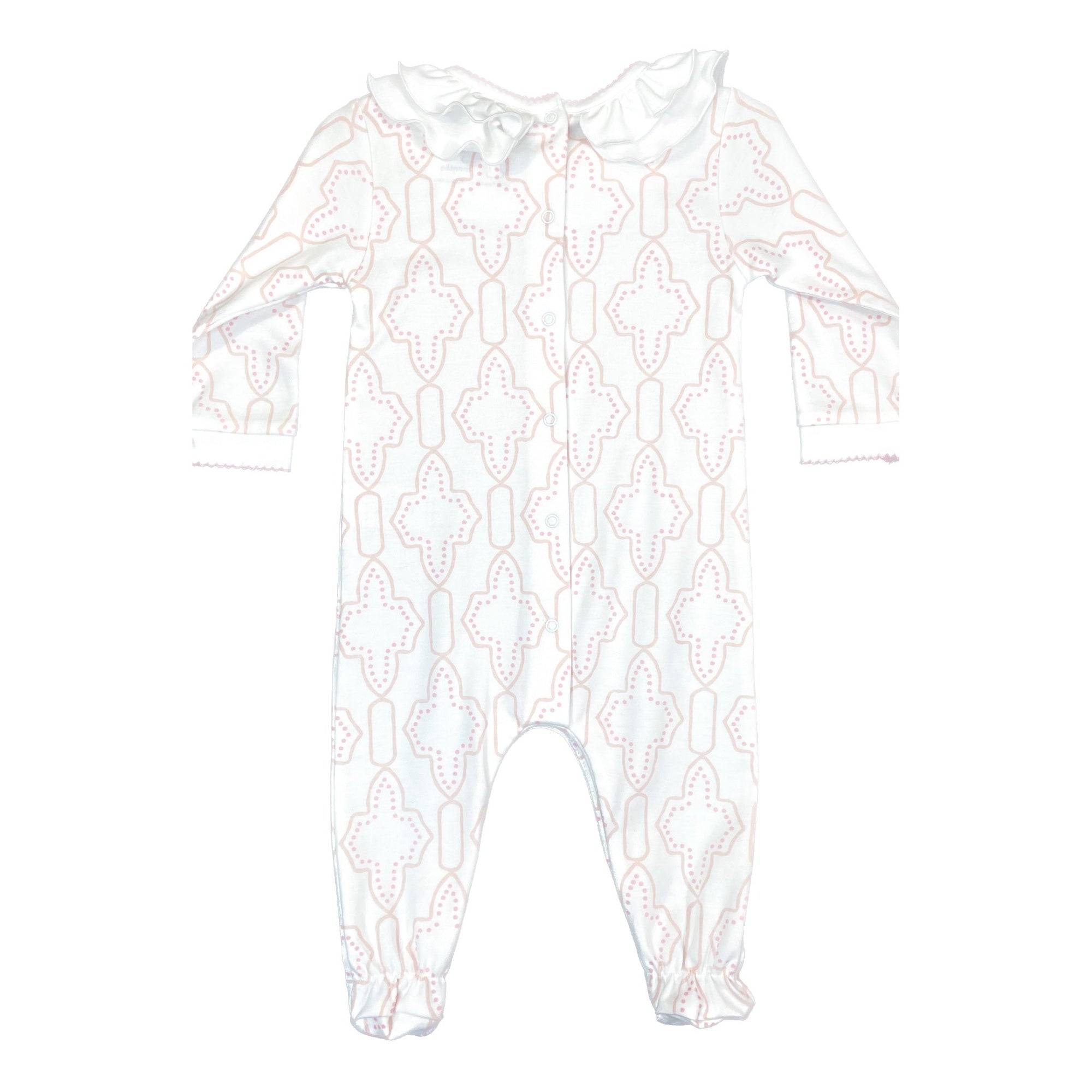 Heyward House Pink Lattice Ruffled Playsuit Back