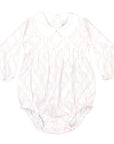 Little Girl in Heyward House Pink Lattice Bubble Front with Sleeves