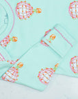 Pink gown with hot air balloon pattern with scratch guard detail