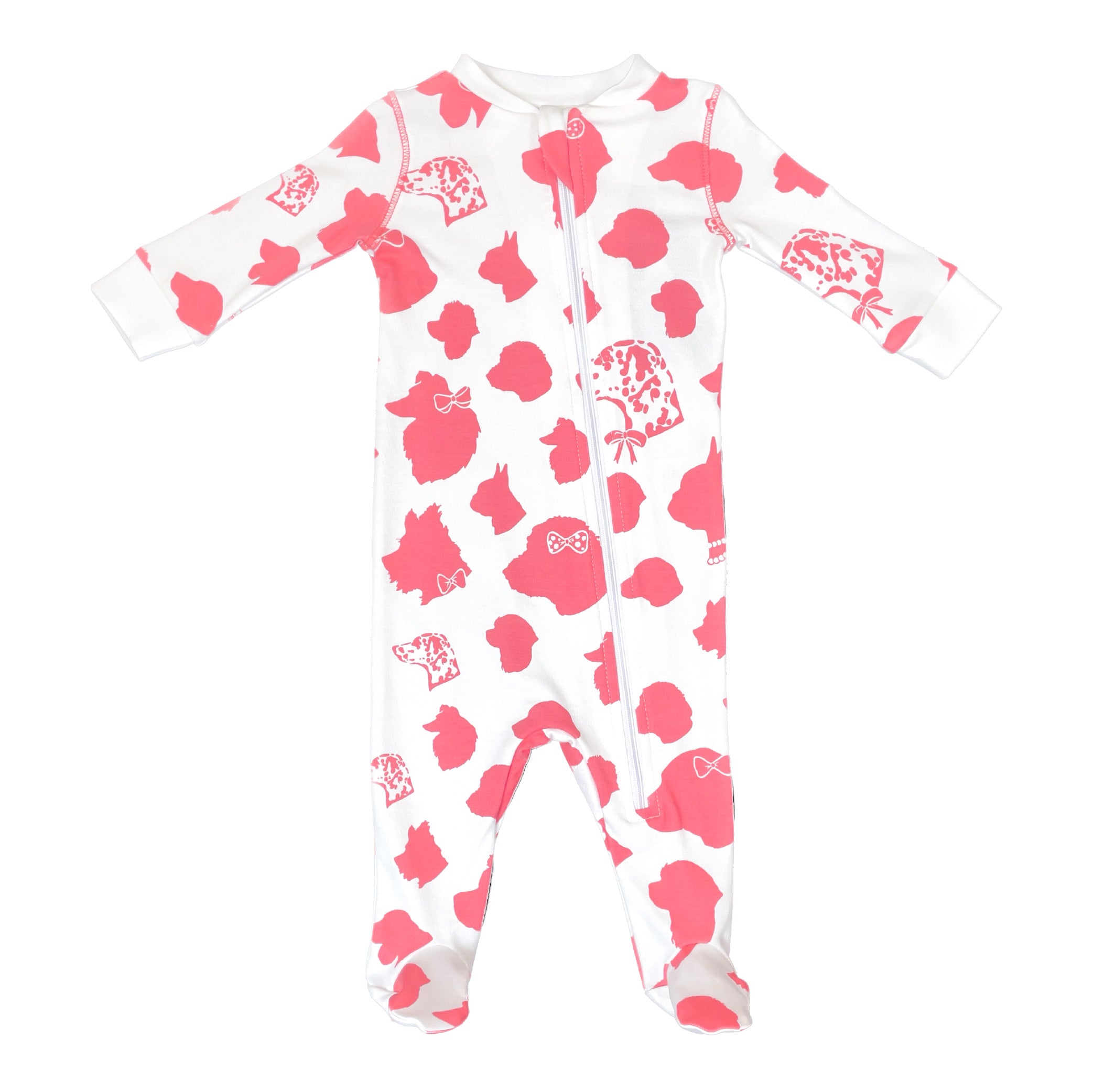 Children's Footie Pajama with Pink Dogs design by Heyward House