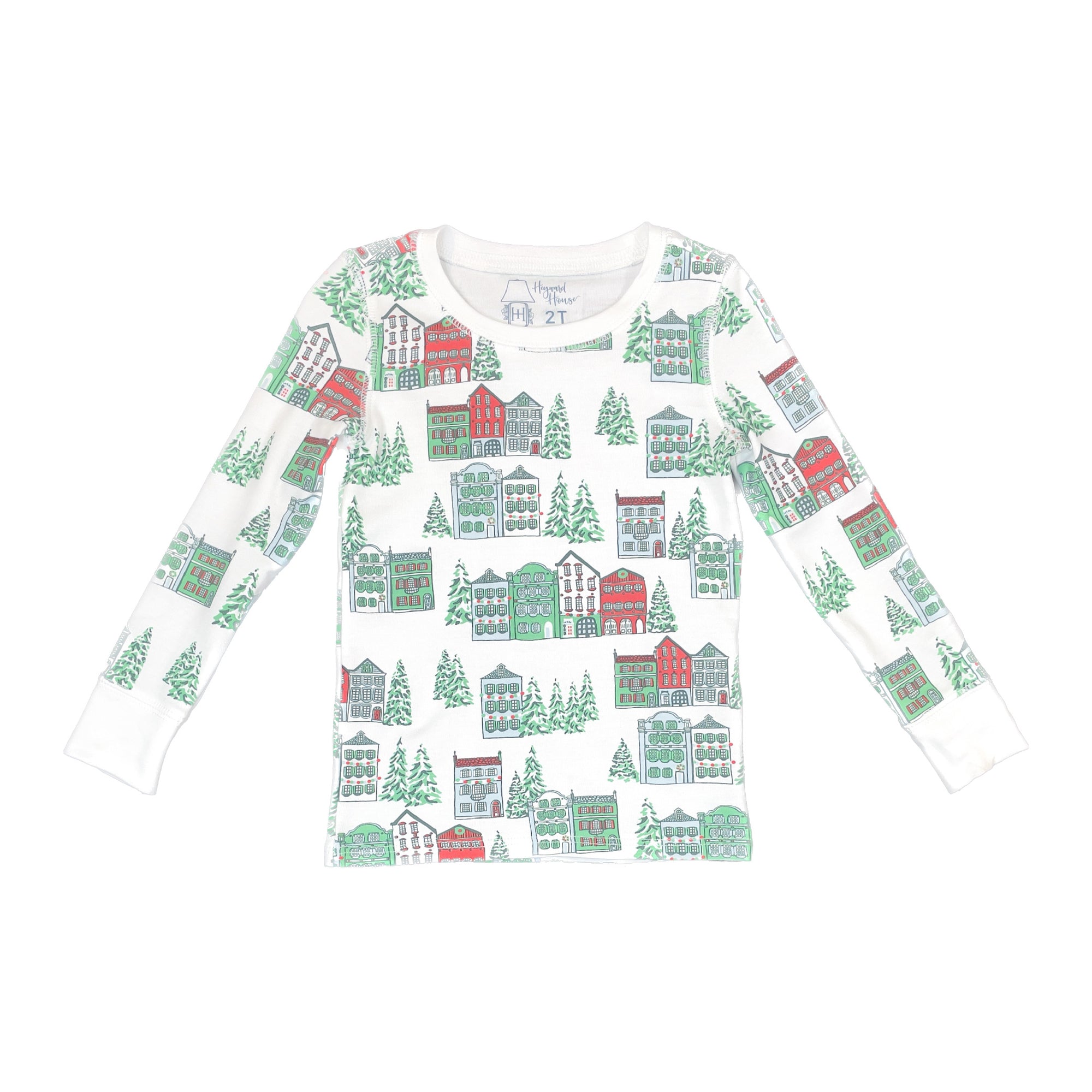 Heyward Houses Christmas Row Pima 2 Piece Pajama Set Top