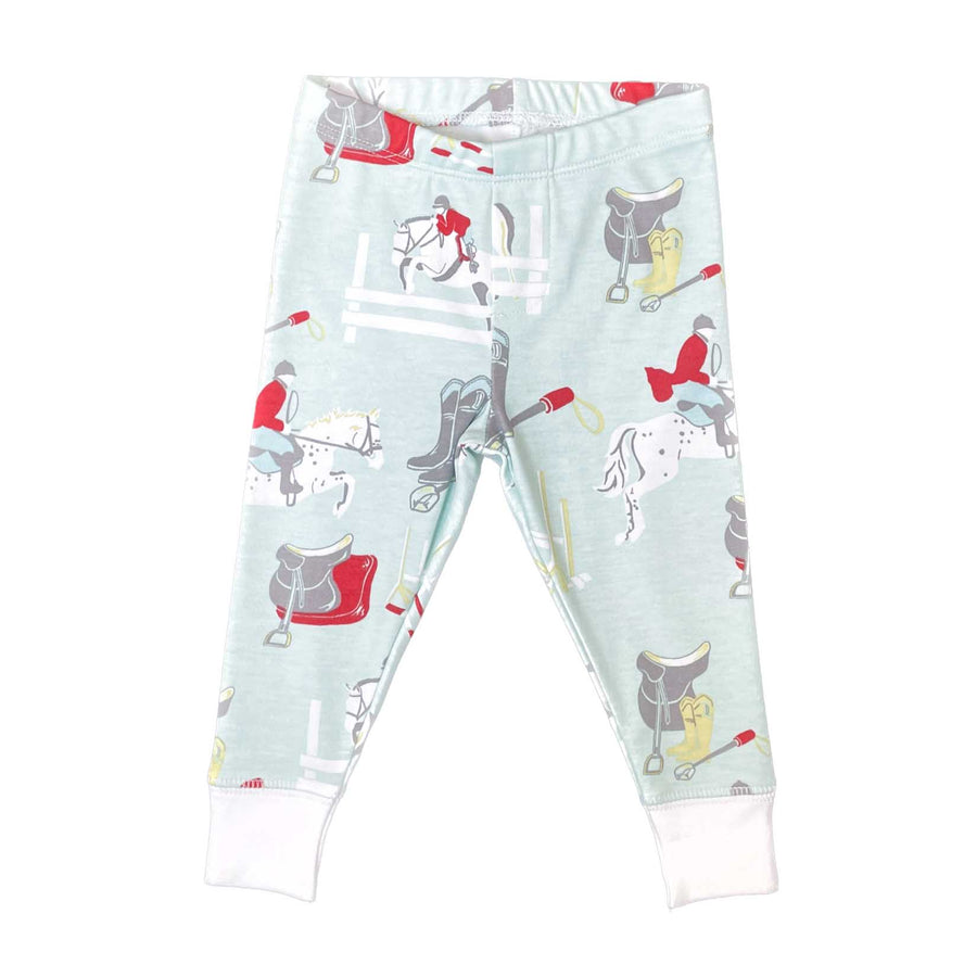 2 piece pajama set with equestrian horse print by Heyward House bottoms