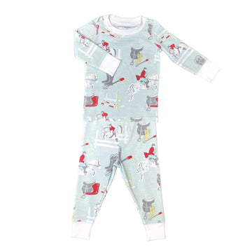 2 piece pajama set with equestrian horse print by Heyward House