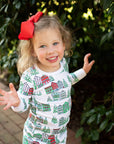 Little Girl wearing Heyward Houses Christmas Row Pima 2 Piece Pajama Set