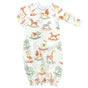 Sleeper gown with animal print on a white background