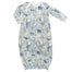 Baby gown with forest animal pattern on a white background