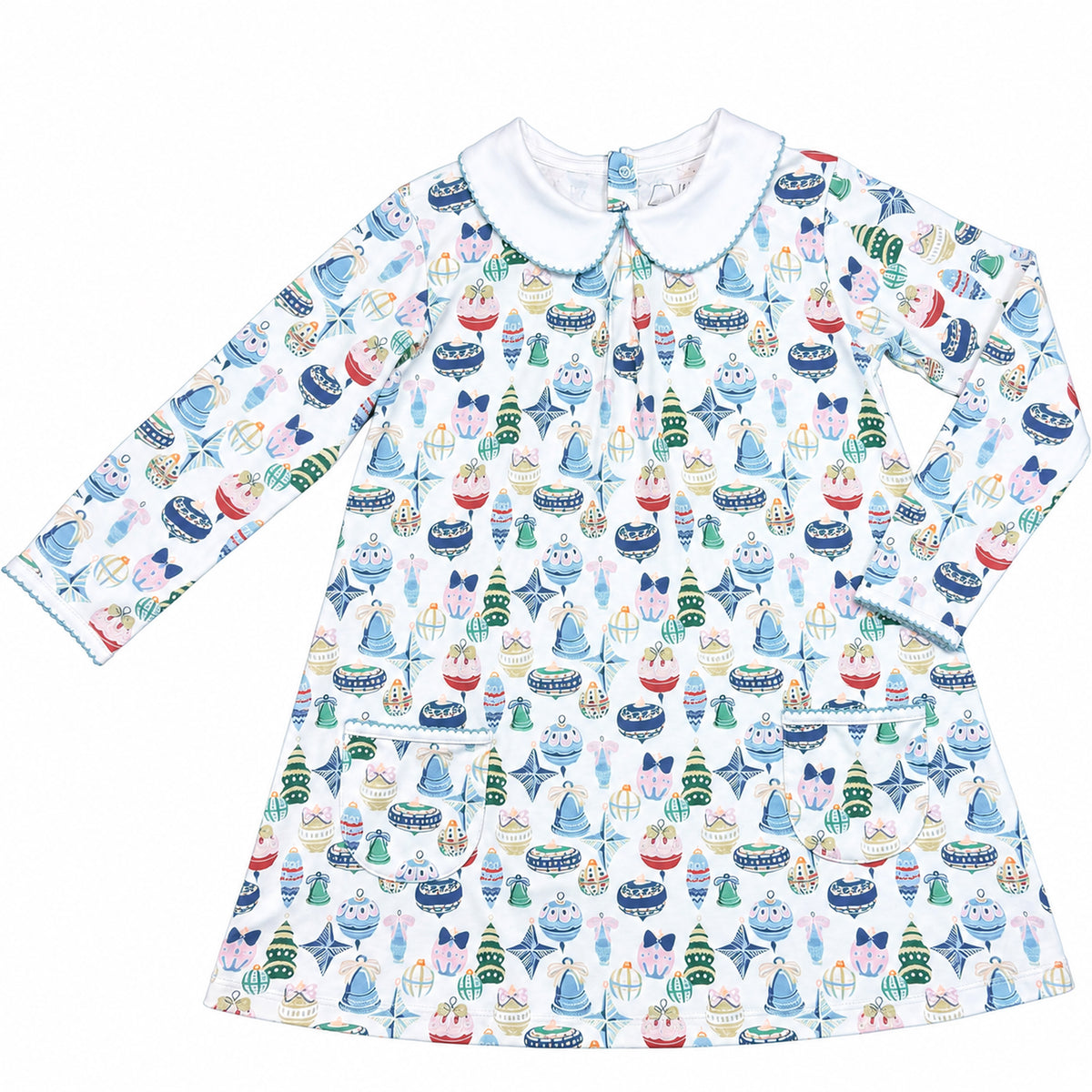 Heyward House Holiday Ornaments Long Sleeve Pocket Twirl Dress product photo