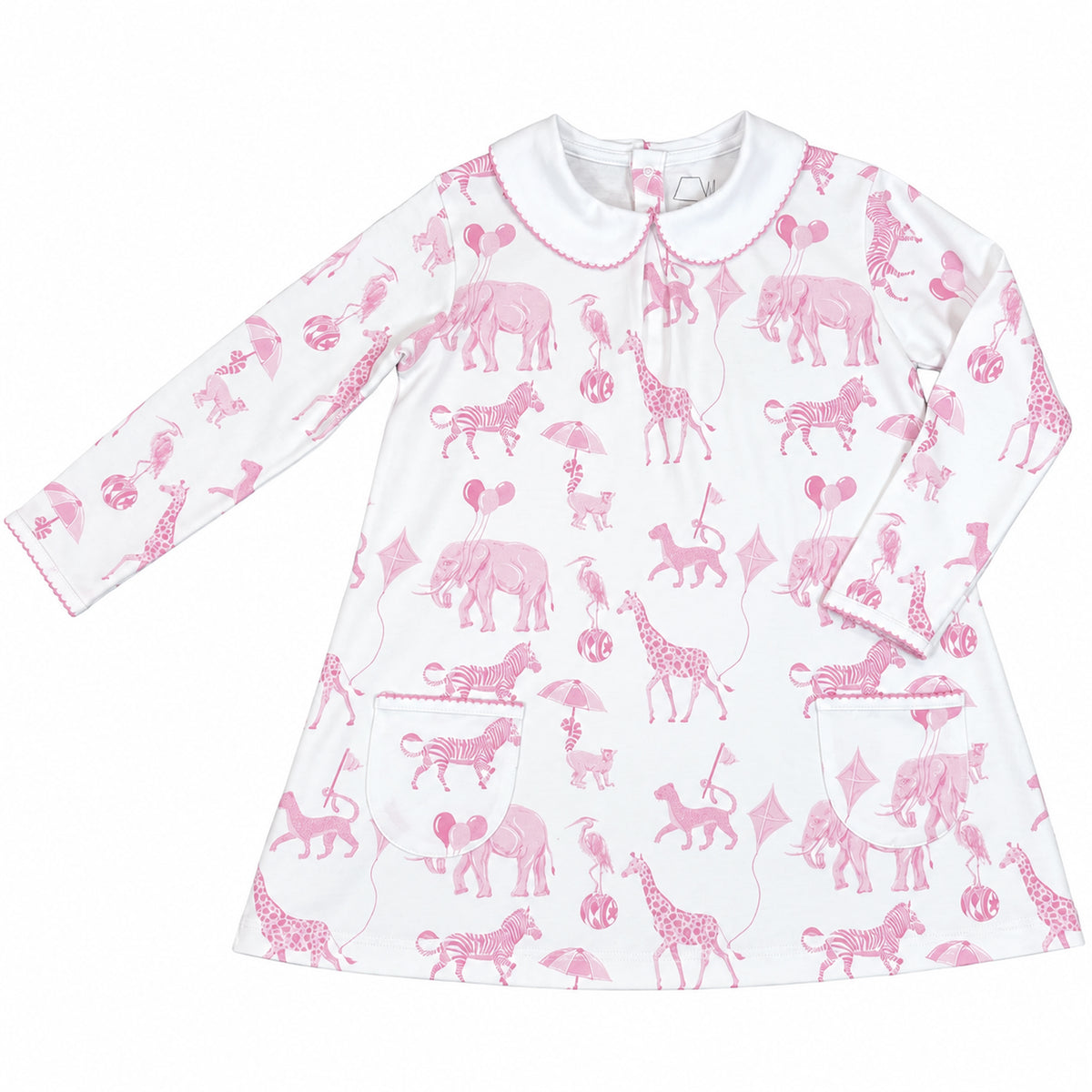 Heyward House Pink Bubblegum Safari Long Sleeve Pocket Twirl Dress product photo
