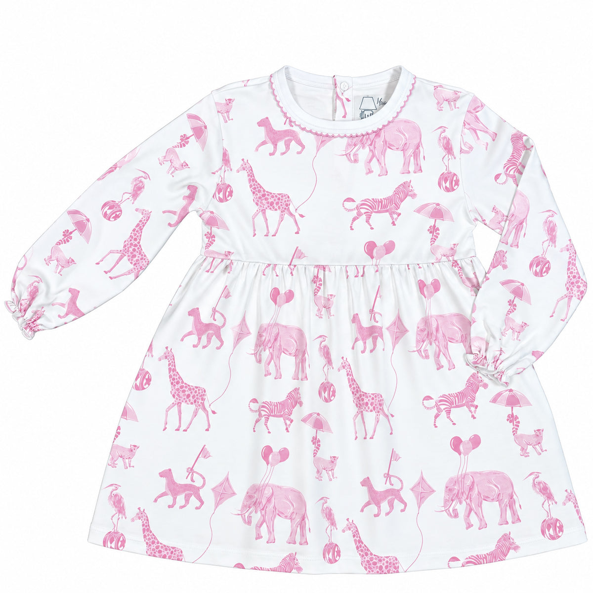 Heyward House Pink Bubblegum Safari Long Sleeve Playtime Dress product photo