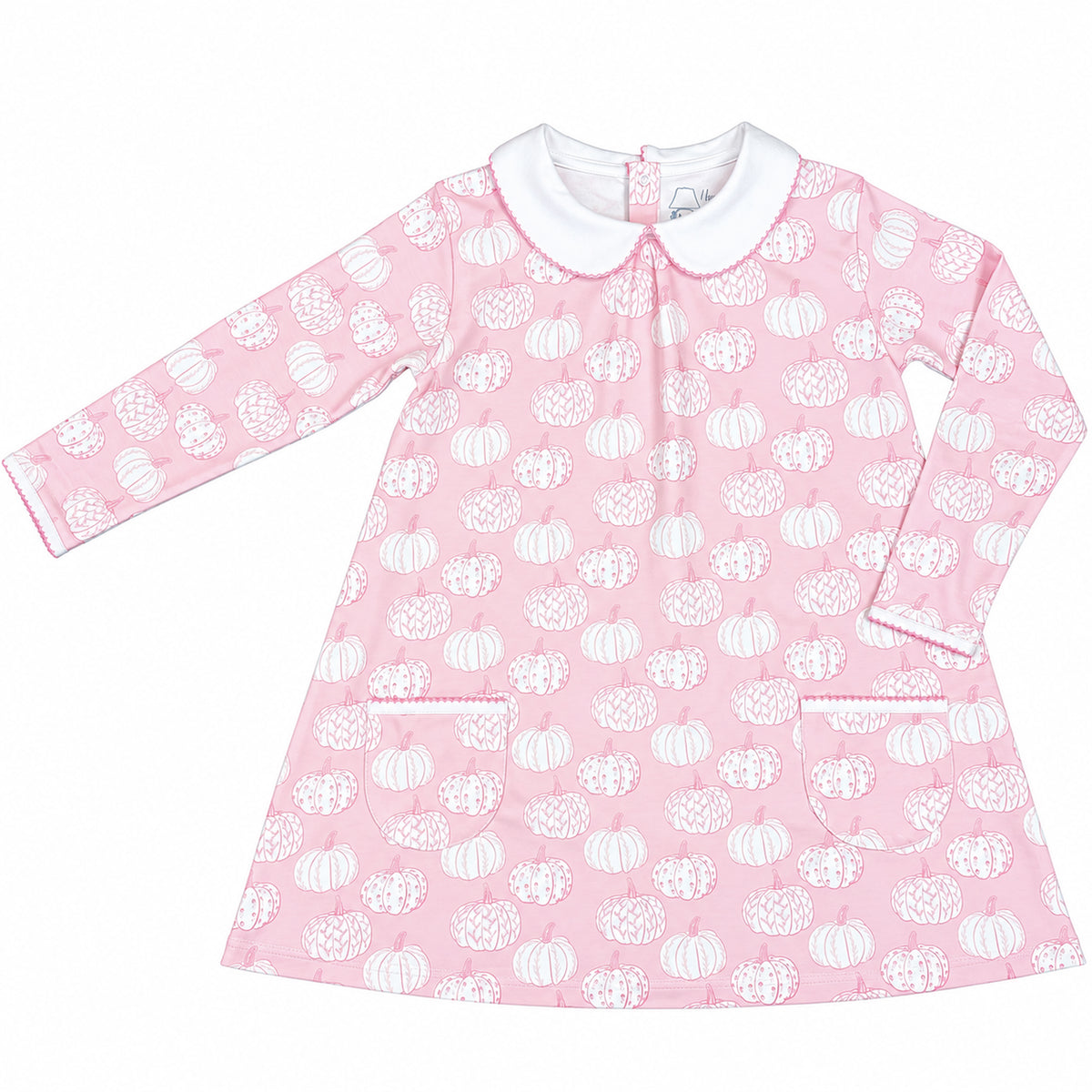 Heyward House Pretty Pink Pumpkins Long Sleeve Pocket Twirl Dress product photo