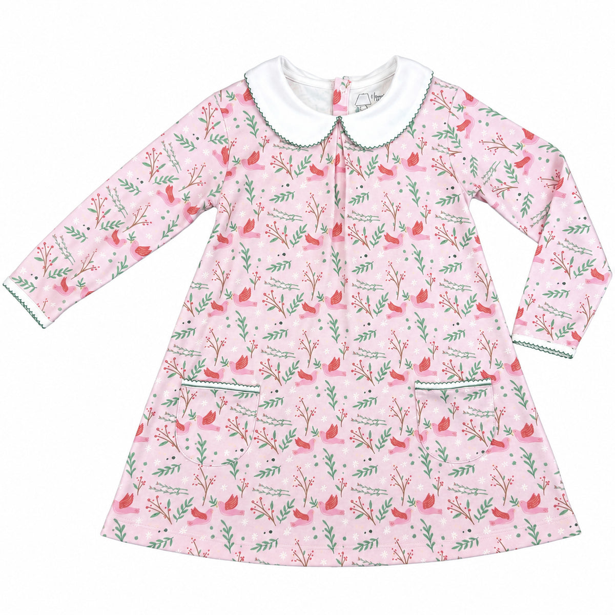 Heyward House Turtle Doves Long Sleeve Pocket Twirl Dress product photo
