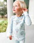 Little Boy Wearing Heyward House 2 piece Pajama 