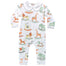 Baby onesie with animal pattern on a white background