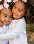 Little Girls in Heyward House Pink Lattice Bubble and Dress