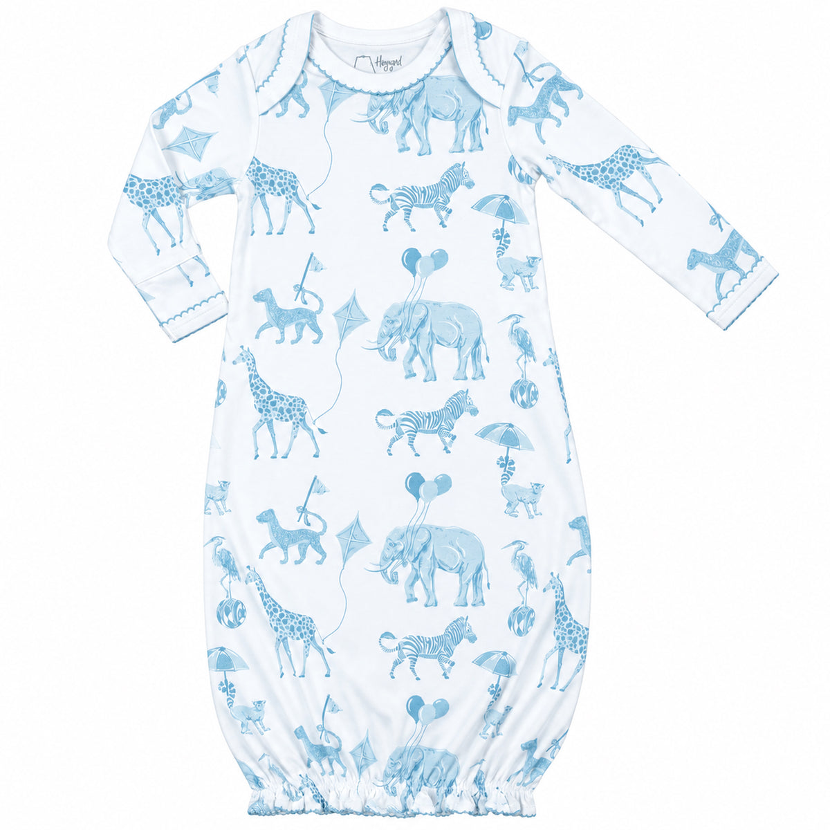 Heyward House Blue Bubblegum Safari Baby Gown product photo