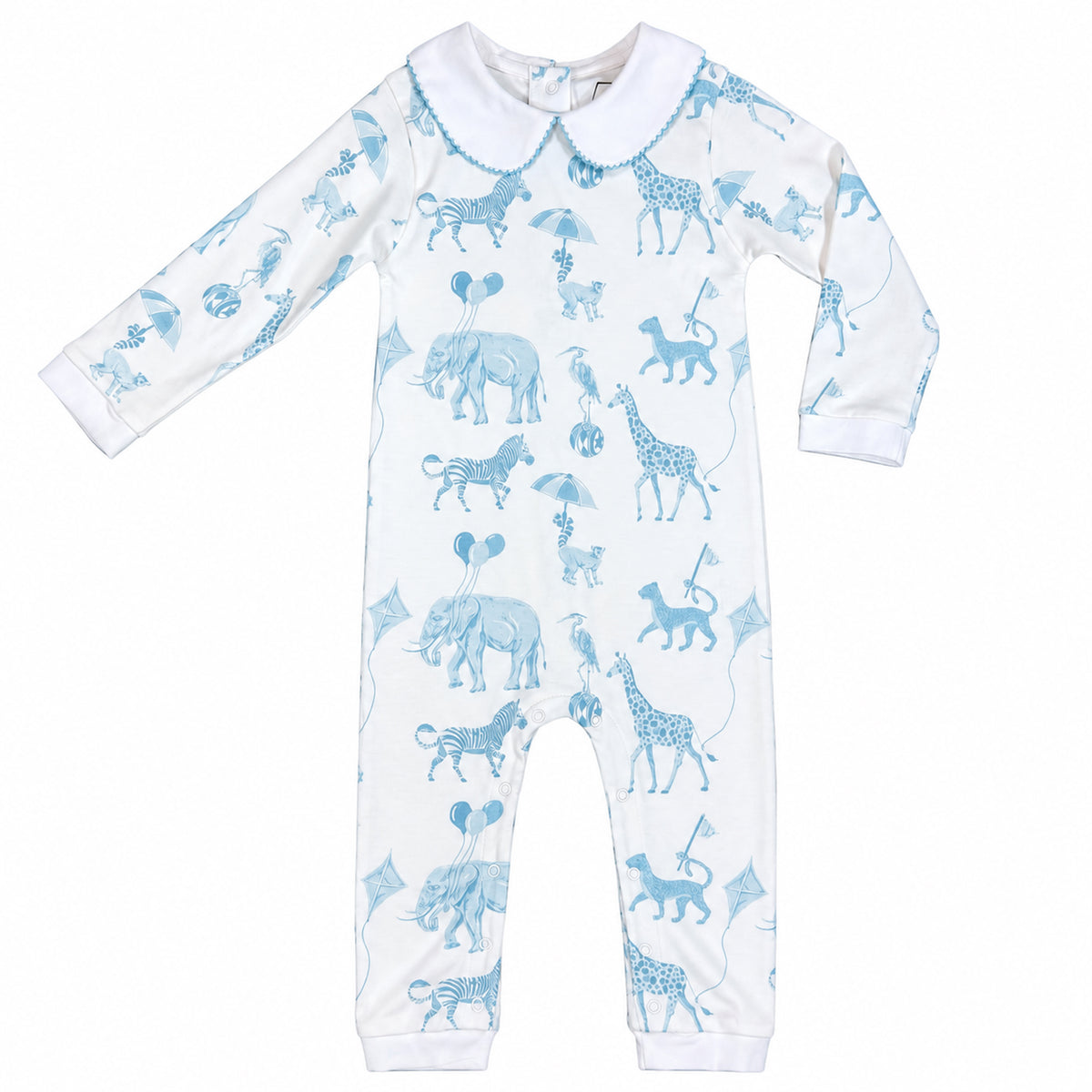 Heyward House Blue Bubblegum Safari Boys Peter Pan Playsuit product photo