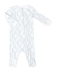 soft pima cotton pajama with blue lattice print by Heyward House front view