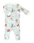 Heyward House pima cotton footed pajama with equestrian print with bright red and muted colors