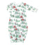 Heyward House Pima Cotton Gown with Christmas Houses inspired by Charleston's Rainbow Row
