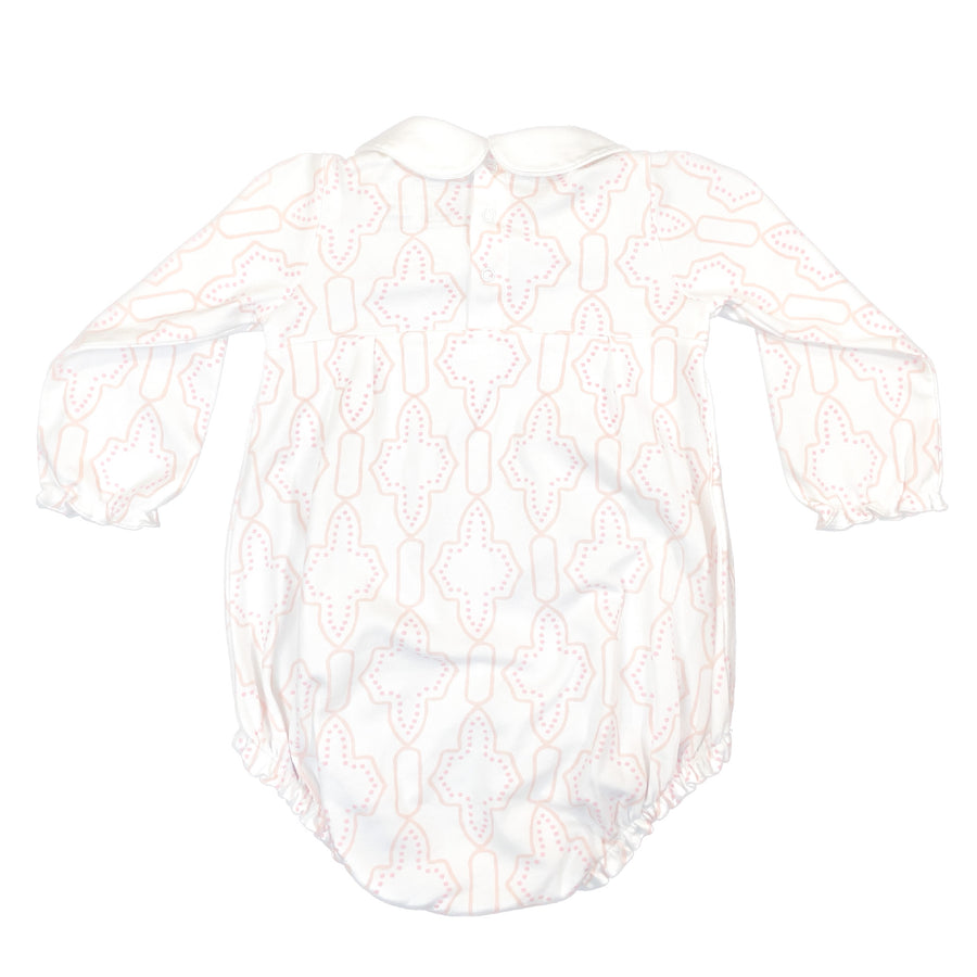 Little Girl in Heyward House Pink Lattice Bubble Back