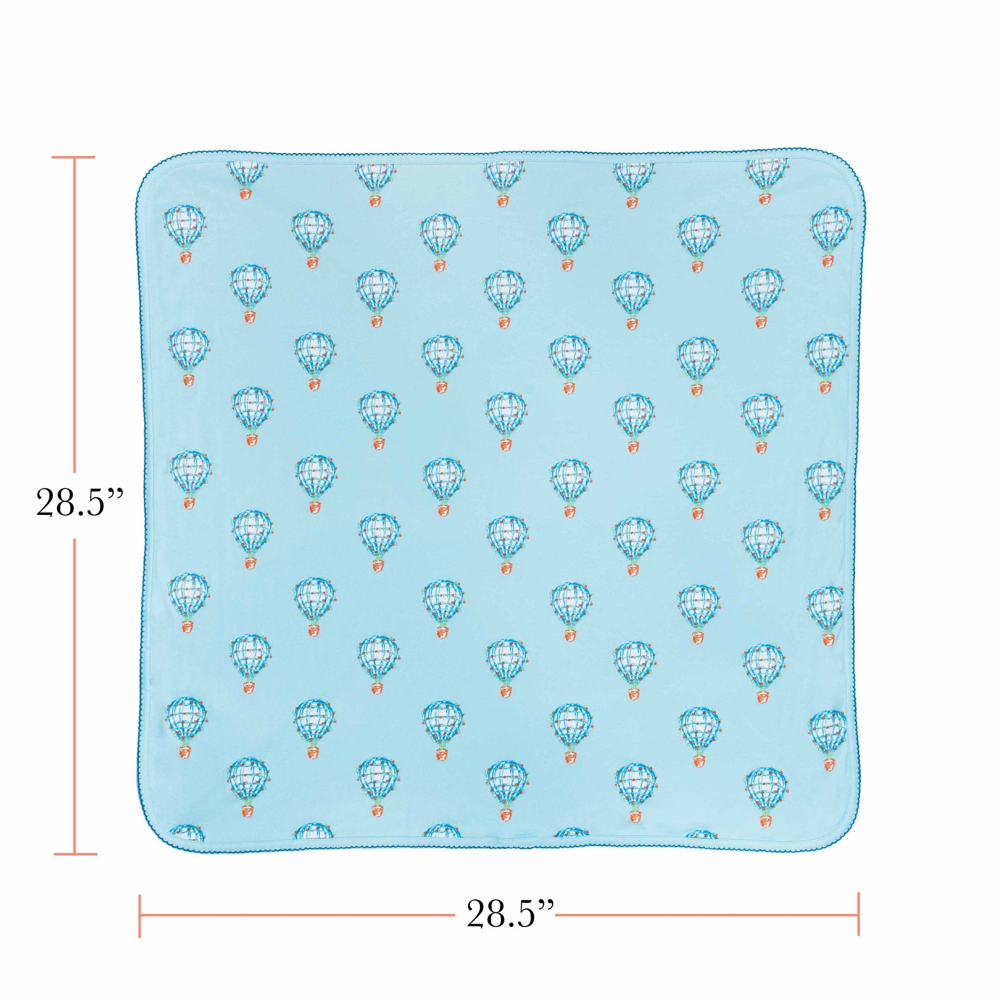measurements of pima cotton baby blanket with hot air balloonsby heyward house