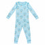 Light blue two-piece pajama set with hot air balloon pattern made in pima cotton