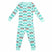 Light Green and orange two-piece pajama set with cars pattern made with pima cotton