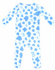 White footed pajama with dog silhouettes pattern made in pima cotton - back view