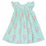 pink girls dress with smock and hot air balloon pattern made in pima cotton