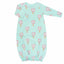 Pink infant gown with hot air balloon pattern made in pima cotton