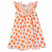 pink girls dress with smock and orange dots pattern made in pima cotton