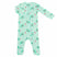 Mint green footed pajama with Christmas Reindeer pattern made in pima cotton
