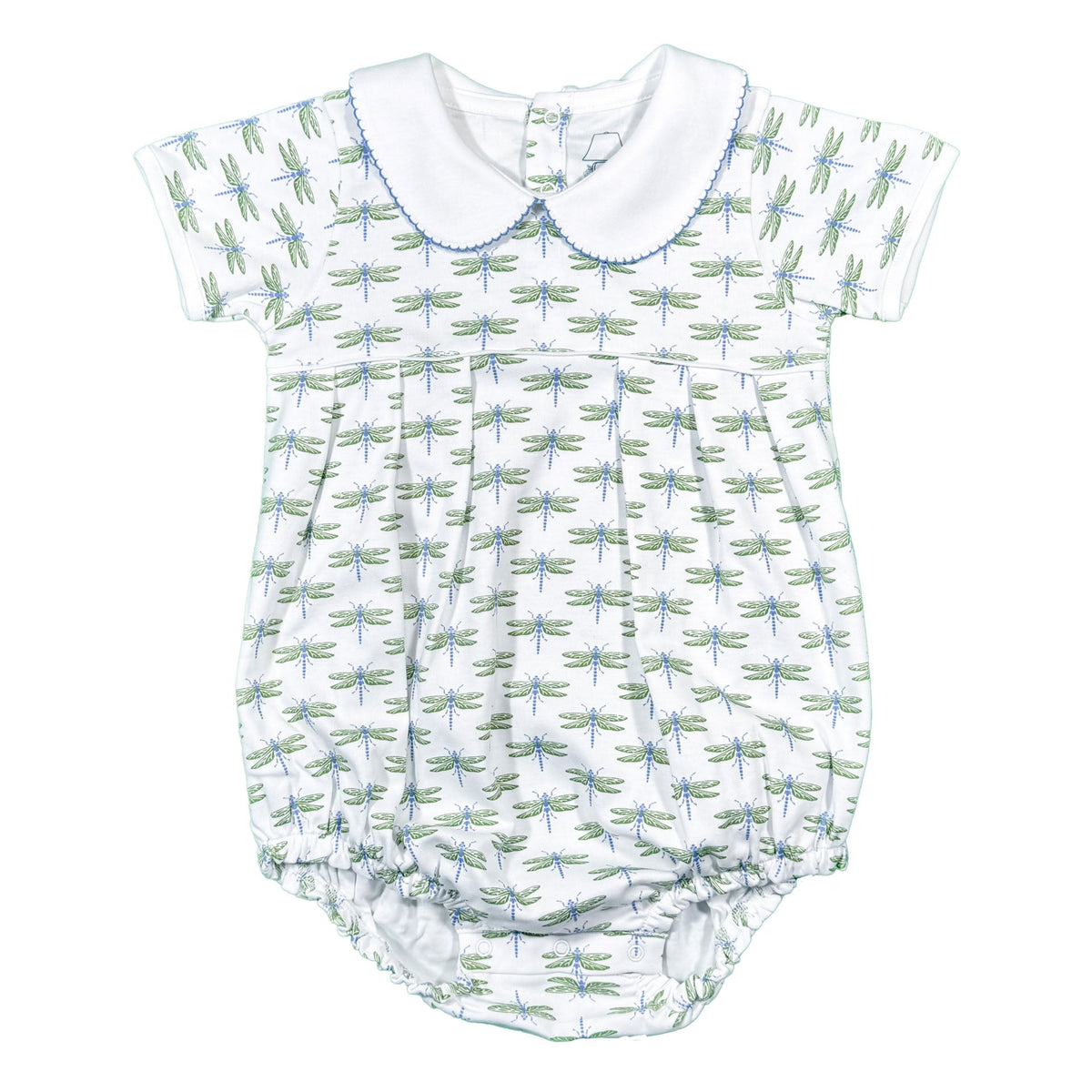 Pleated bubble with detailed stitching with dragonfly pattern – Heyward ...