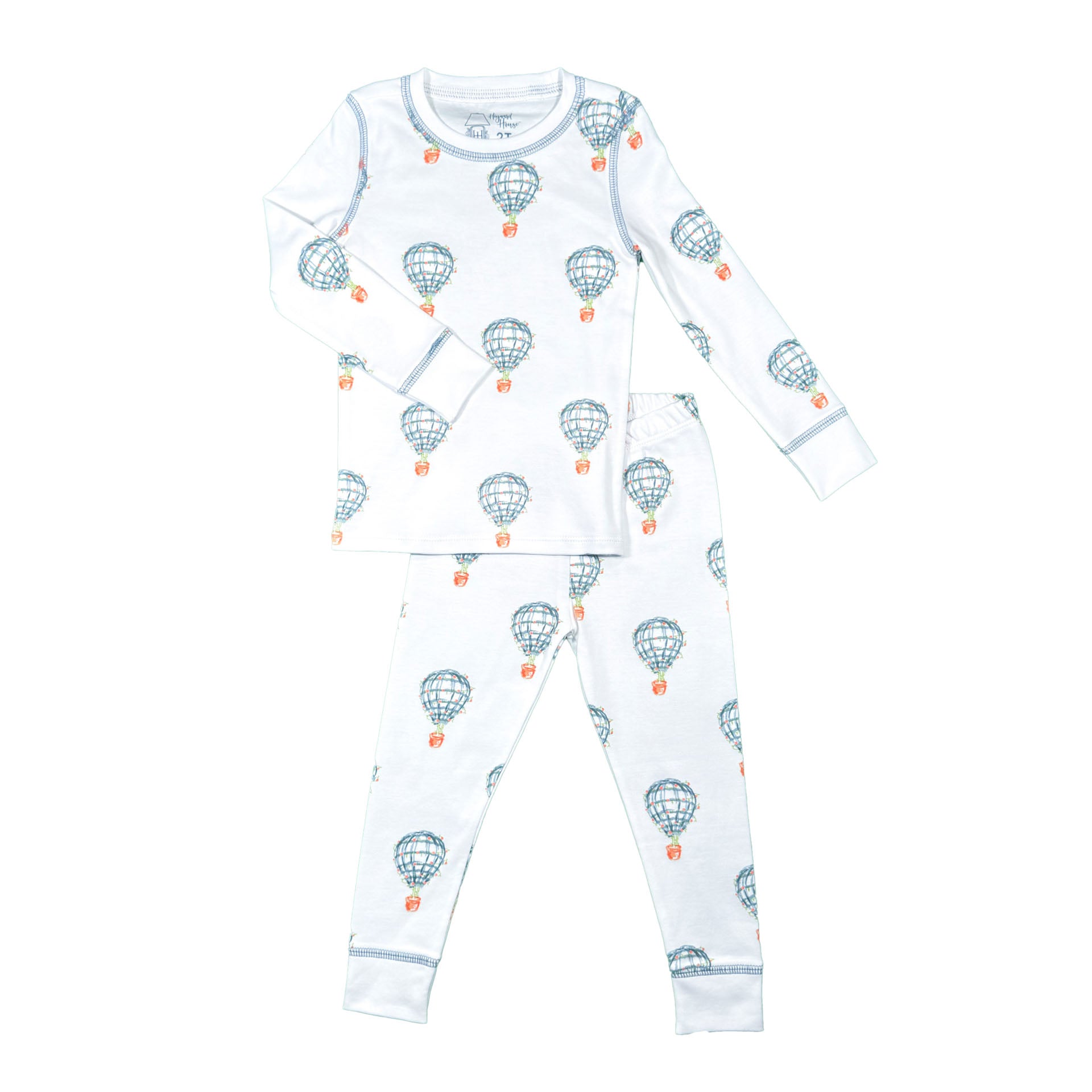 Original blue balloon pattern 2-piece pima pajama by Heyward House.