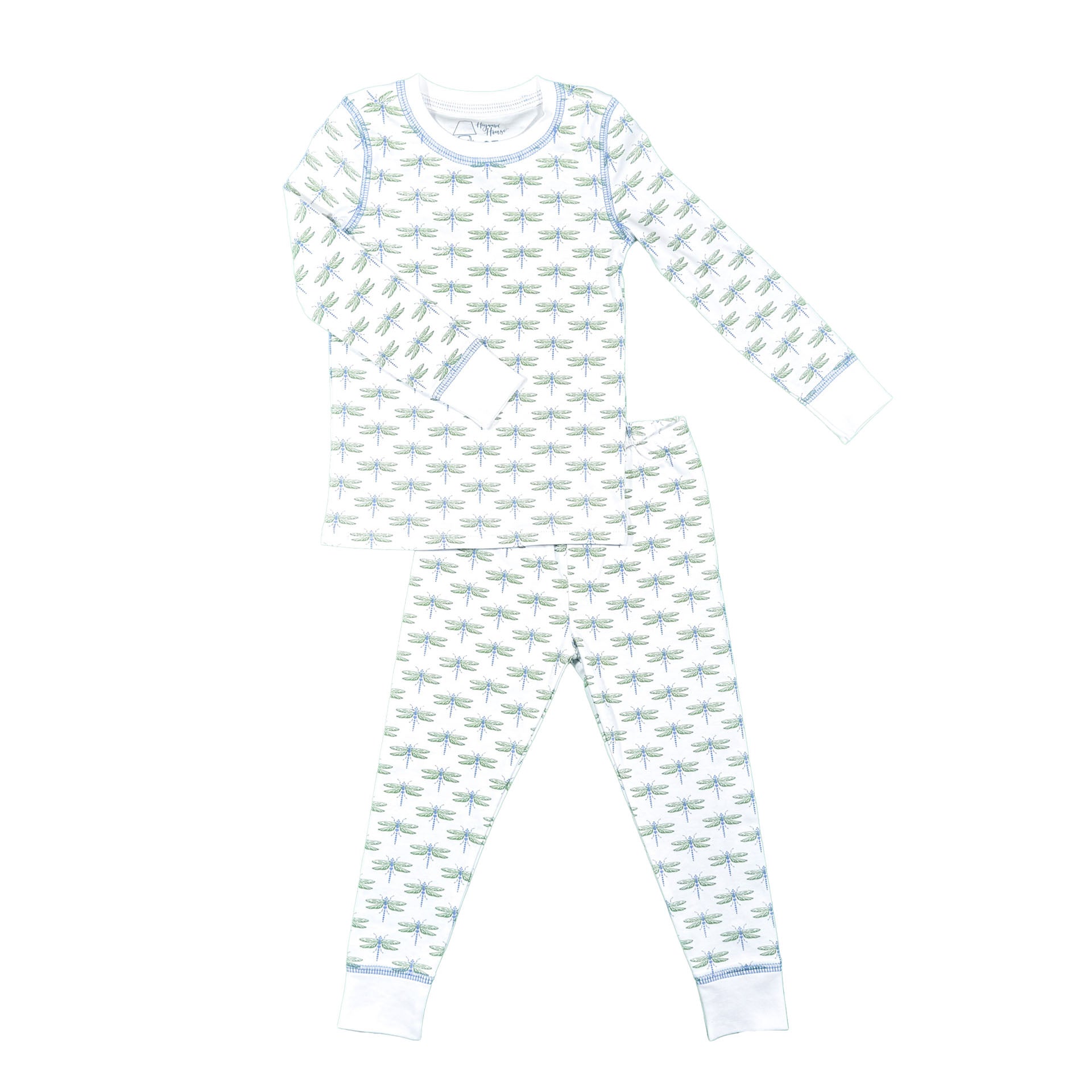 Dragonflies pattern 2-piece pima pajama by Heyward House.